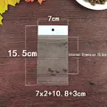Self-adhesive jewelry packaging bag 7x15.5cm with white hanging hole and clear finish - General Purpose / Transparent Bag With White Header