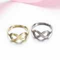 Infinity symbol stainless steel open rings in gold and silver finish with silk decor - 005 (Infinity Symbol)