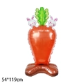 Standing Easter foil balloon featuring cartoon rabbits and carrot shape, 54x119cm - Standing Carrot (Card Pack)