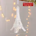 Iridescent Eiffel Tower Christmas ornament 14cm tall with a white hanging ribbon - Iridescent Transparent Tower-F