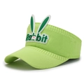 Kids light green open-top sun hat with cute 3D bunny ears and Rabbit print detail - One Size / Light Green