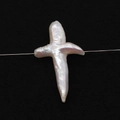 Unique cross-shaped natural freshwater baroque pearl with iridescent white luster - 20x30-30x50mm / Horizontal Hole