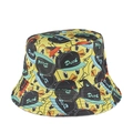 Bright yellow bucket hat featuring repeated cartoon duck patterns in a streetwear style - M (55-58cm) / Duck with Hat