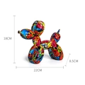 Graffiti balloon dog resin sculpture colorful animal home decor size 22cm x 18cm - New Pattern - Graffiti Balloon Dog