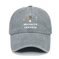 Casquette de baseball vintage grise délavée avec imprimé 'Necesito Cerveza' homme - M (56-58cm) / Gris clair