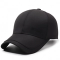 Klassische schwarze Baumwoll-Baseballkappe mit geprägtem Sport-Logo und Köperstruktur - Verstellbar / Schwarz
