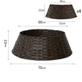 Cache-pied de sapin de Noël tressé marron de 70cm de diamètre avec 4 segments - Grand / Grand Collier de Sapin Café Foncé (Ensemble de 4 Pièces)