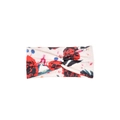 Bohemian twisted headband with red, black, and blue floral print on cream fabric - Style 34 Pink Floral
