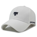Gorra de béisbol de algodón blanco con bordado geométrico azul marino y letras DFSONGIE - Ajustable / Blanco