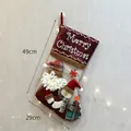Grande chaussette de Noël de 49cm rouge avec texte Merry Christmas et motifs Père Noël 3D - 19M010A Chaussette de Noël Père Noël
