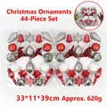 44-piece red and green Christmas ball ornament set with stars and snowflake pendants - Style 08