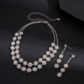 Set collana e orecchini a fiori argentati con strass scintillanti per donna - Set di Collana e Orecchini (Set da 2 Pezzi in Argento) / Argento