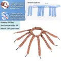 Blue and brown heatless octopus hair curlers set with adjustable Velcro strap - 2nd Gen Short / Brown