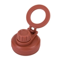 Reddish-brown insulated water bottle lid with magnetic phone mount and carry handle - Brick Red