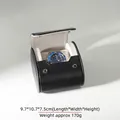 Zwart PU-lederen horlogedoosje met metalen drukknop en grijze fluwelen voering - 1 Slot Zwart (Uittrekbaar)