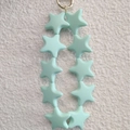 Charming mint green silicone star bead keychain with a durable metal ring for women - Mint Green (10 Stars)