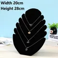 Black velvet necklace display stand with 20x28cm size and multi-slot sawtooth design - Black Flame Necklace Board