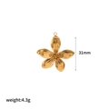 Minimalist golden stainless steel flower pendant with 31mm size and 4.3g weight - Medium Flower Pendant (TP60215)