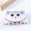 Pinza per capelli a gatto bianco con occhi blu e orecchie rosa per acconciature - Gatto bianco realistico grande con occhi azzurri (D3-2-9)