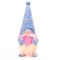 Gnomo luminoso blu e rosa per la festa della mamma con cuore Best Mom Ever ricamato - Blu