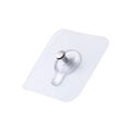 Self-adhesive transparent screw wall hook with silver metal stud for bathroom storage - Photo Frame Sticker / Clear