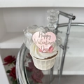 Rose gold heart-shaped acrylic cupcake topper with Happy Valentine's Day cutout - Valentine Heart / Mirror Rose Gold