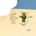 Halloween Frankenstein alloy charm in green and gold finish for DIY jewelry making - 14 Zombie