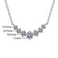Collar de plata S925 con moissanita de 1 quilate y piedras graduadas en sonrisa - Plata 925 / Piedra de alto carbono de 6.5mm