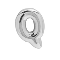 Polished silver metal bead in the shape of letter Q for DIY charm bracelets - Silver Letter-Q