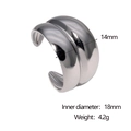 Detailed view of silver stainless steel ring dimensions 18mm inner diameter and 14mm width - Steel
