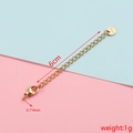 Catena di estensione in acciaio dorato 6cm con chiusura a moschettone e logo - Oro 3#