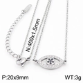 Collier mauvais œil en argent avec pendentif cristal en acier, taille 400x1,5 mm - Couleur Acier (KN237381-KLX)
