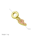 Détail du charm cœur en émail rose avec 25 mm de longueur et 1,4 g de spécifications - Cœur Rose