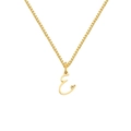 Fashionable gold-finished titanium steel necklace featuring letter E pendant with heart cutout - Letter E (XL-82-4)