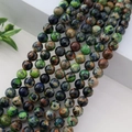 Détails de perles de jaspe impérial naturel en tons bleu et vert pour création de bijoux - Pierre d'Empereur Bleu-Vert