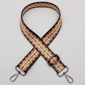Adjustable wide woven polyester shoulder strap with colorful bohemian geometric patterns - Style 579 / Gunmetal