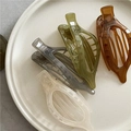 Minimalist translucent shark clips in amber, olive green, dark grey, and creamy white - Set 1 (Pack of 4)