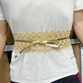 Eleganter goldener Spitzen-Taillengürtel mit Schleife für Damen-Kleider - Gold 2