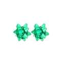 Sparkling green star stud earrings with bow detail for Christmas festive costume jewelry - A138-44 Green Bow
