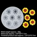 Sunflower silicone mold with seven cavities for DIY fondant and cake decoration - 5# Transparent B621
