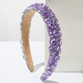 Baroque purple crystal headband with luxury multi-shape rhinestones for formal events - Purple