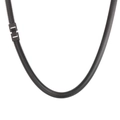 Collana a catena piatta a serpente nera in acciaio inossidabile con fibbia quadra - Bracciale 5mm 22cm / Nero