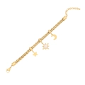 Gold celestial beaded bracelet with moon, star, and sunburst charms and lobster clasp - Star and Moon Style (6#)
