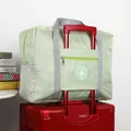 Bolso de viaje plegable verde menta de gran capacidad con banda para maleta trolley - Bolsa de avión de segunda generación (45x17x35cm) / Verde