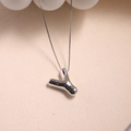 Polished silver-tone letter Y pendant necklace on a delicate box chain for women - Letter Y - Silver
