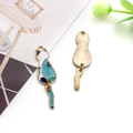 Creatieve kattenhanger van legering met blauw en wit email voor DIY-sieraden maken - 10x34mm / Meerblauwe Rug Kat