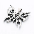 Detailed view of punk style silver butterfly pendant with hollow flame patterns - Butterfly Hollow Pendant