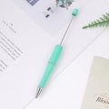 DIY beaded ballpoint pen in macaron mint green with ergonomic metal rod design - Mint Green