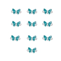 Ten pieces of blue enamel butterfly jewelry connectors with silver finish for DIY necklaces - Style 5 Silver Blue Butterfly