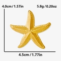 Detalle del colgante de estrella de mar dorada con medidas 4,5cm y peso 5,8g - Colgante de estrella de mar dorada / Dorado